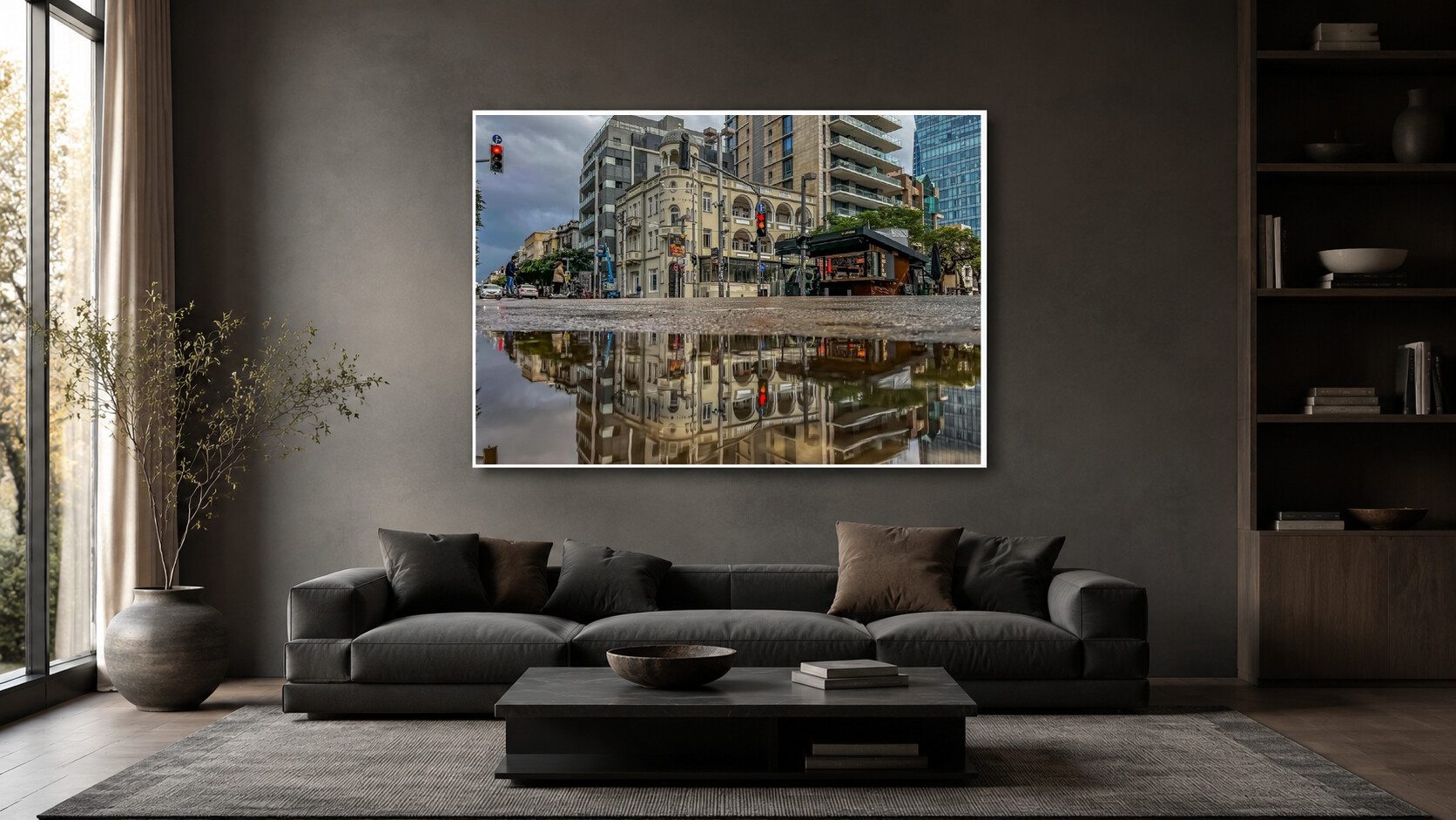 Between Two Cities displayed in a contemporary living room